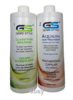 Aqualisa, Gems Style, Hair Smoothing Brazilian Blowout Formaldehyde free 34oz/1L