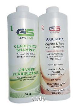 Aqualisa, Gems Style, Hair Smoothing Brazilian Blowout Formaldehyde free 34oz/1L