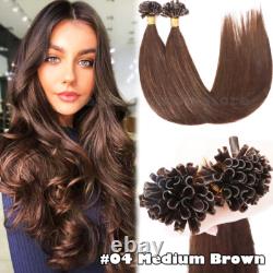 BALAYAGE Thick Nail U Tip Remy Human Hair Extensions Keratin Glue Per Bonded OO