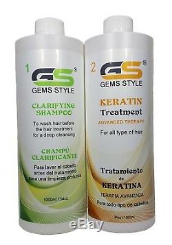 BRAZILIAN PURE KERATIN TREATMENT GS GEMS STYLE For All hair types. 34 oz