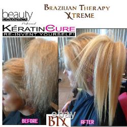 BTX Keratin Cure Btox Blonde Thin Fragile Hair Straighten Treatment 4pc Kit 32oz