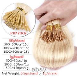 Balayage I Tip Hair Keratin Stick Glue Human Remy Hair Extensions Straight 100g