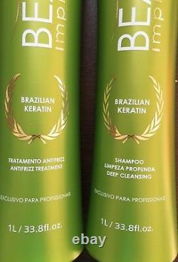 Beauty Impressive Brazilian Keratin Blowout treatment 2 x 33.8oz FORMOL FREE
