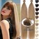 Blond Stick I Tip Human Remy Hair Extensions Micro Keratin Ring Beads Pre Bonded