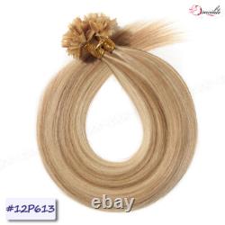 Blonde Keratin Pre Bonded Nail U Tip Remy Human Hair Extensions 200Strands THICK