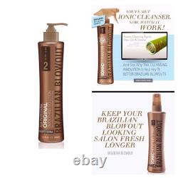Brazilian Blowout Original Straightening SOLUTION, Ionic BONDING Spray, CLEANSER