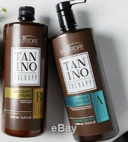 Brazilian Hair Treatment Kit 1L Salvatore Keratin Tanino Therapy 3 steps A+B+F