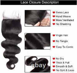 Brazilian Human Hair Bundles VIPbeauty Body Wave Bundles with Closure Natural 22