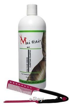 Brazilian Keratin Hair Treatment Kit 32oz/1000ml Keratin & Shampoo FREE COMB
