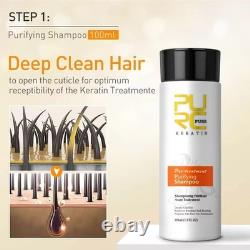 Brazilian Keratin Hair Treatment Purifying Shampoo Leave-In Hair Mask Set Salon