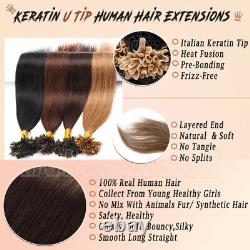 Brazilian Keratin Tip Extensions Bonding U Tip Real Remy Human Hair Extensions