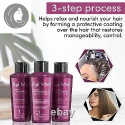 Brazilian Natural Keratin Hair Treatment Kit for Straightening Curls and Frizz
