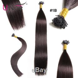 Brazilian Straight Fusion I Tip Stick Keratin Pre Bonded Human Hair Extension US