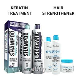 Brazilian Straightening Keratin Treatment Kit & Hair Strengthener Kit