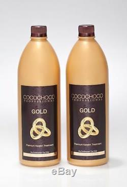 COCOCHOCO 2 Packs GOLD Brazilian Keratin Hair Straightening Treatment 34oz each