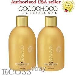 COCOCHOCO Gold Keratin Hair Straightening Treatment 8.4oz / 250ml, 2 Bottles