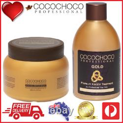 COCOCHOCO Pro GOLD Brazilian Keratin Hair Treatment 250ml + REPAIR Mask 250ml