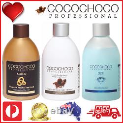 COCOCHOCO Pro GOLD + ORIGINAL + PURE Brazilian Keratin Hair Treatment 3x250ml