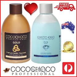 COCOCHOCO Pro GOLD + PURE Brazilian Keratin Treatment Kit 250ml Straight Hair