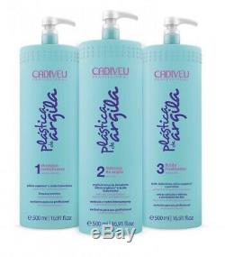 Cadiveu Brazilian Keratin Plástica Argila 3x500ml Hair Treatment Acid Hyaluronic