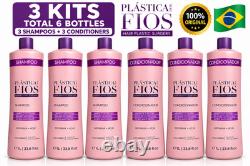 Cadiveu Plastica dos Fios 3 Kits Shampoo Conditioner 6x1L Brazilian Hair Care
