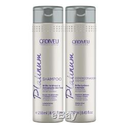 Cadiveu Platinum Kit Progressive Brazilian Keratin Treatment Blow Dry Blond Hair