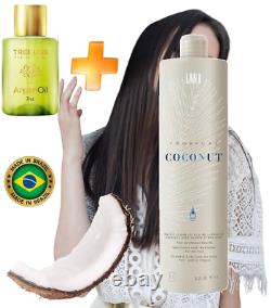 Coconut Brazilian Keratin Blow Dry Hair Straightening Treatment Kit 34oz + Argan