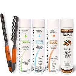 Complex Brazilian Keratin Blowout Hair Treatment 4 Bottles 300ml Value Kit Free