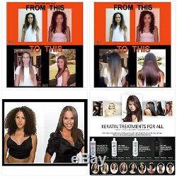 Complex Brazilian Keratin Blowout Hair Treatment 4 Bottles 300ml Value Kit Inclu