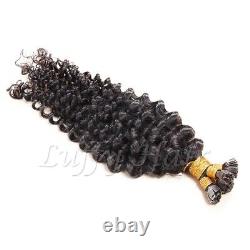 Curly Keratin Fusion Flat Tip Human Hair Extension Pre Bonded Flat Tip Hair 100g