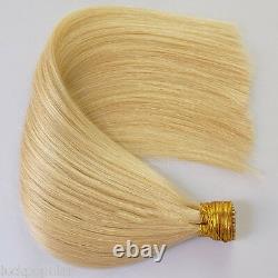 Double Drawn Brazilian Remy Human Hair Extensions Keratin Stick I Tip Hair 1g/s