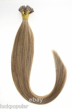 Double Drawn Brazilian Remy Human Hair Extensions Keratin Stick I Tip Hair 1g/s