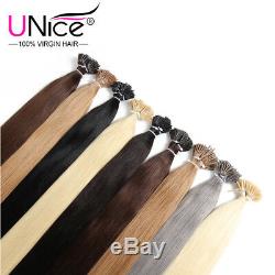 Double Weft Brazilian Remy Human Hair Extensions Keratin Stick I Tip Hair 1g/s