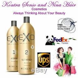 Exo Hair Professional Ultratech Treatment Keratin Brazilian 2 X 1Lt. Free FedEx