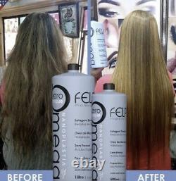 Felps Omega Zero Progressive Brush Brazilian Keratin Heir Treatment 34oz + BTOX