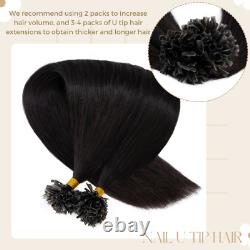 Full Head Thick Remy Nail U Tip HUMAN HAIR Extensions Pre-Bonded Keratin 1G 150G