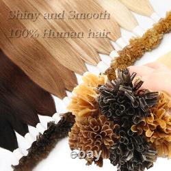 Fusion Tip Extensions Keratin Nail U Tips Brazilian Real Remy Human Hair US