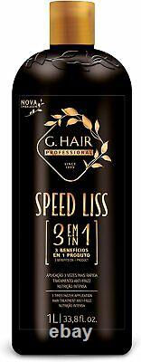 G. Hair Speed Liss 3 in 1 Brazilian Keratin 1 liter 33,8 fl. Oz new packing