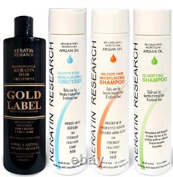 Gold Label Professional Results Brazilian Keratin Blowout Hair Treatment for Set