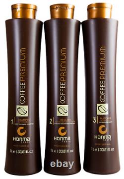 Honma Tokyo Coffee Premium Straightening Brush Brazilian Keratin Hair Kit