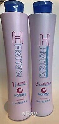 Honma Tokyo H-Brush Premium Keratin Brazilian Hair treatment 2x 1L Straightener