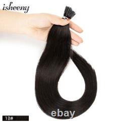 Human Hair I Tip Extensions Straight Machine Made Remy PreBonded Keratin Hair