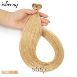 Human Hair I Tip Extensions Straight Machine Made Remy PreBonded Keratin Hair