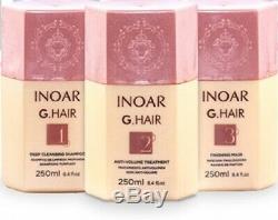INOAR G-Hair Brazilian Keratin Treatment Blow Dry Hair Straightening FULL KIT