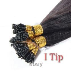I Tip Human Hair Extension Kinky Straight Brazilian Keratin I Tip Hair 100Pcs