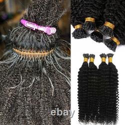 I Tip Human Remy Hair Extension Pre Bonded Keratin Micro Ring Kinky Curly Yaki