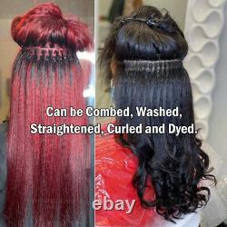 I Tip Human Remy Hair Extension Pre Bonded Keratin Micro Ring Kinky Curly Yaki