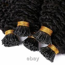 I Tip Human Remy Hair Extension Pre Bonded Keratin Micro Ring Kinky Curly Yaki