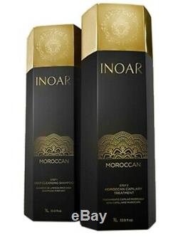 Inoar 1L Moroccan Brazilian Blow Dry Keratin Straightening Treatment for Frizzy