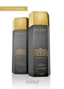 Inoar Brazilian Keratin Moroccan Blowout. 2 Kits. 4 bottles, 34oz each/liters